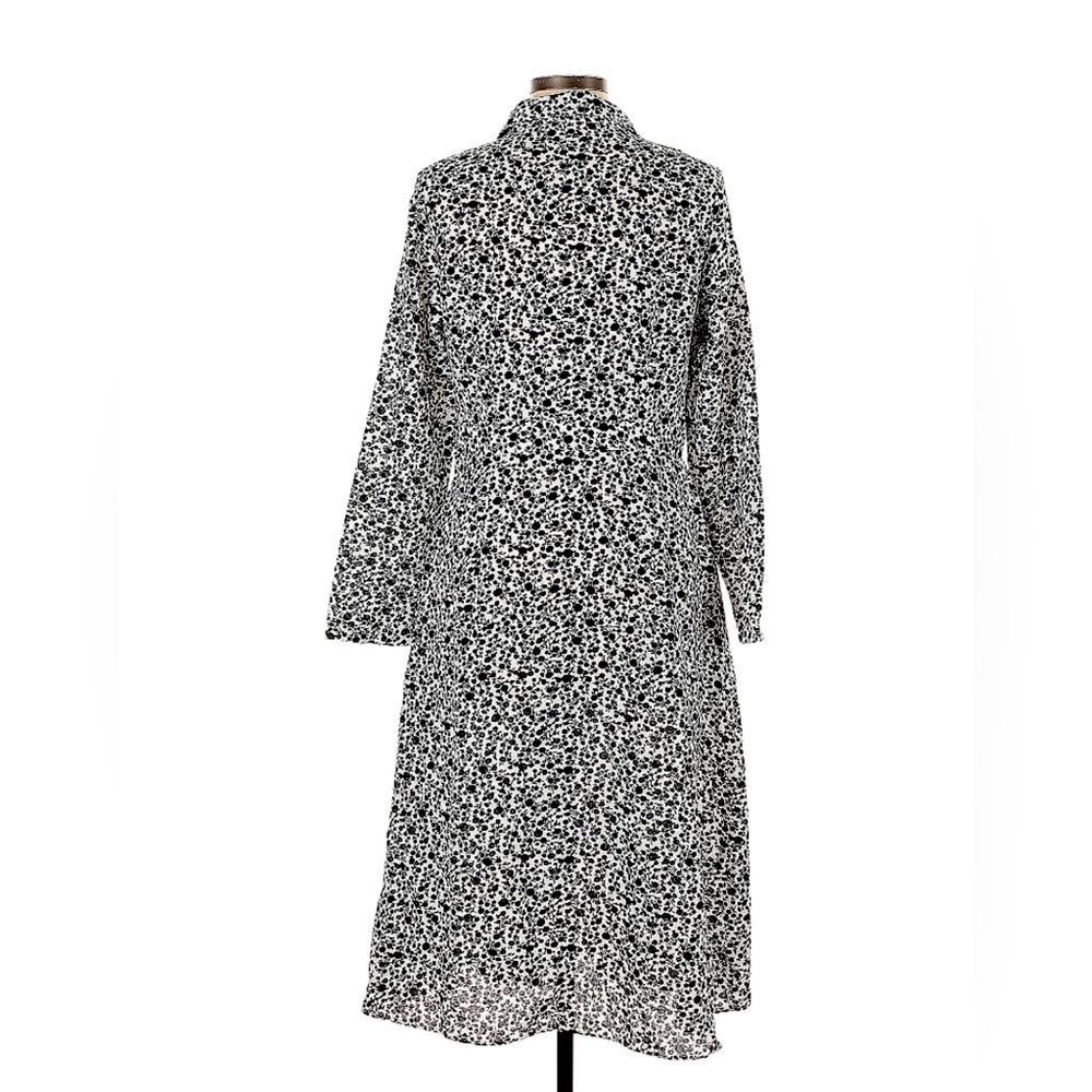 Black and white collared floral dress - Picture 2 of 2